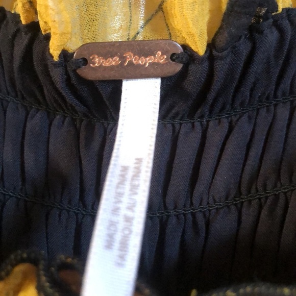 Free People XS Summer Floral Jumpsuit Blue/Yellow/Brown - Picture 5 of 6